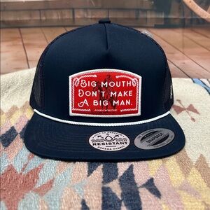 Hooey "John Wayne" Navy Cap With Red/White Patch